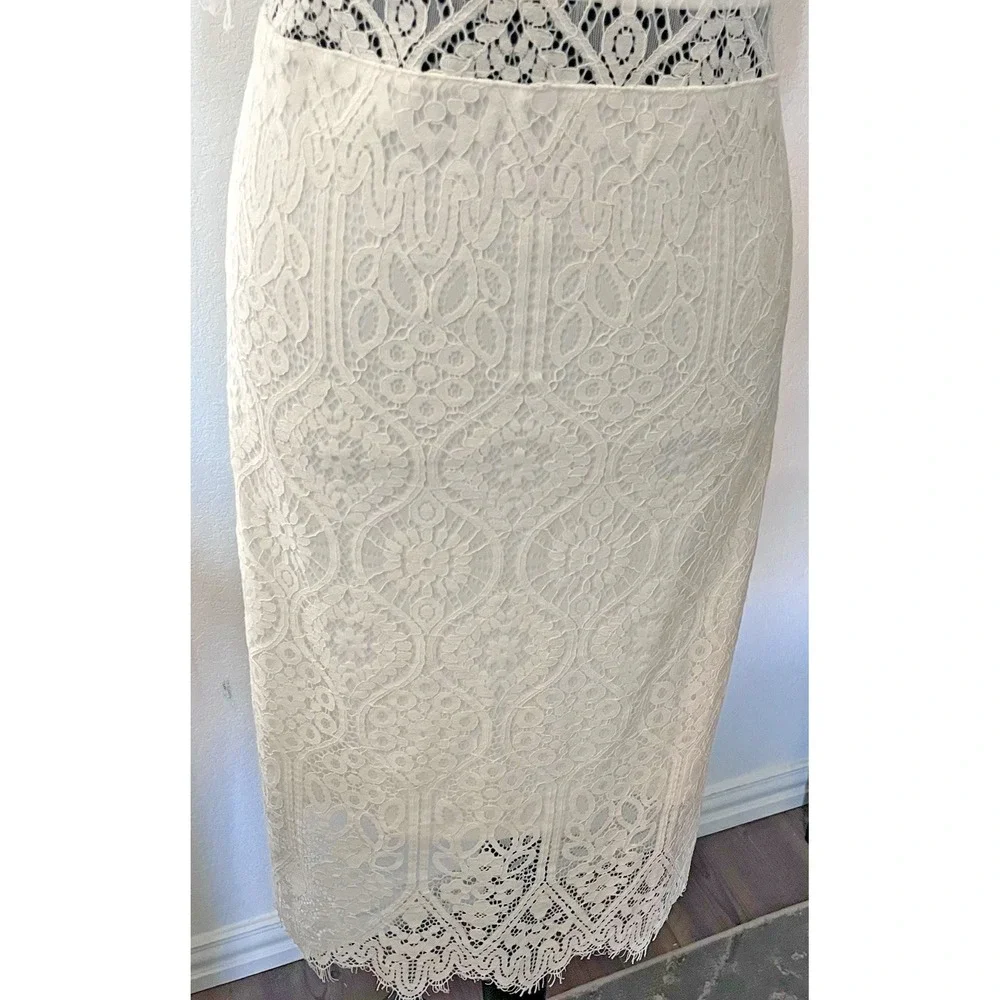 Lulus White Lace Sheath Midi Dress XXL NWOT Bridal Shower Rehearsal Dinner - Picture 5 of 7